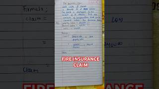 Fire insurance claim Formula Financial Accounts sem 2 maths word problem ark sir