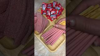 ASMR 🎀 Filling plate with PINK sweets #satisfyingfood #fillingtheplatter