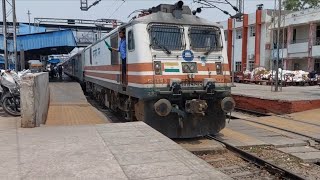 Train No. 14618 Amritsar Banmankhi Jansewa Express departing Ambala Cantt with GZB WAP5 35044