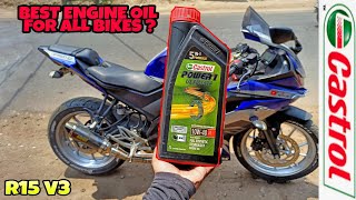 Using Castrol Power 1 Ultimate For The First Time On My #R15_V3 🔥 || Best Engine Oil For All Bikes||