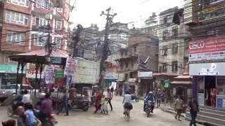 Noisy traffic circle in Kathmandu, Nepal