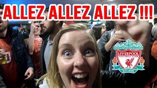 Liverpool Fans singing allez allez allez after the Liverpool vs Barcelona