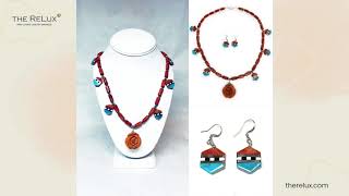 Old Pawn Sterling Silver & Multi-Stone Necklace & Earrings Jewelry Set | The Relux