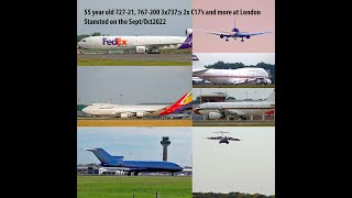 RARE 55-year-old 727-21, 767-200 3x 747's 2x C17's and more at London Stansted Sept/Oct 2022