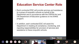 Emergency Assistance to Nonpublic Schools (for ESCs) - EANS Services Webinar - June 29, 2021