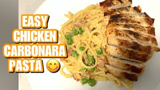 EASY CHICKEN CARBONARA PASTA | LOVEEMANDA