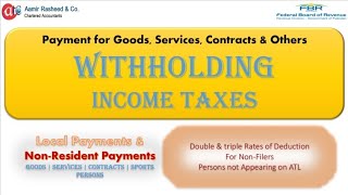 Withholding tax on payment of goods, services, contracts, non residents and others