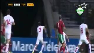 هدف عبد الإله الحافيظي في شباك المنتخب التونسي