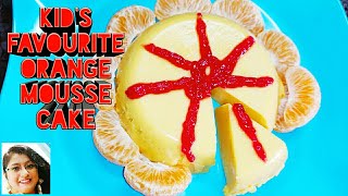 Orange Mousse Cake Recipe | Cake Recipe Without Bake | Quick Orange Mousse cake | Eggless  Cake