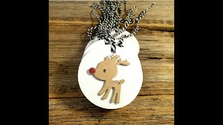 CARDMAKING Rudolph the glitter nose reindeer handmade gift tags