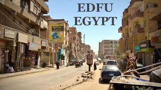 Edfu Egypt. Experience a carriage ride through a authentic Egyptian town in 4K