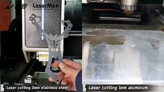 [LaserMen] 6080 fiber laser cutting stainless steel and aluminum