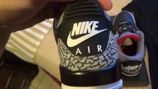 Air Jordan 3 Black Cement & T-Shirt Review/Unboxing