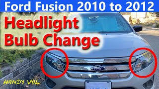 Ford Fusion Headlight Bulb Change Replace for 2010, 2011 and 2012, including Milan and Lincoln MKZ