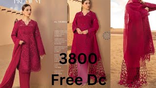 Rangrsia heavily chickenkari 3 piece khaadi net dupata 3800 only FREE Dc@sonam gull style