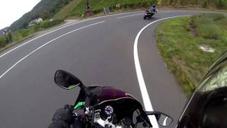 Ridding uphill on the motorbike in Piesport