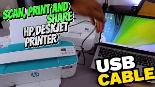 How To Scan To Computer with HP DESKJET 3700E PRINTER Using A USB CABLE, PRINT AND SHARE To Email