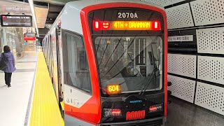 San Francisco MUNI 2022 Siemens LRV4 2070 on route T Third St. (Central Subway)