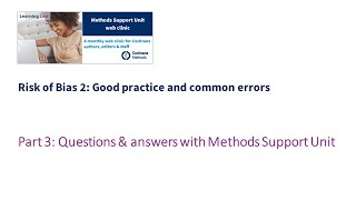 Part 3: Questions & answers with Methods Support Unit