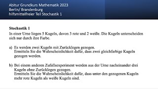 Abitur Mathematik Grundkurs 2023 Berlin/Brandenburg hilfsmittelfreier Teil Stochastik 1