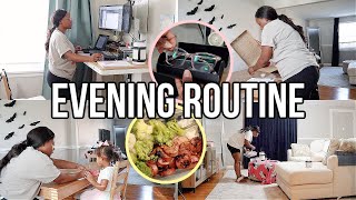 SOLO MOM AFTER WORK ROUTINE! COOK WITH ME, EVENING TIDY-UP ROUTINE, HOMEWORK, DO IT ALL | Nia Nicole