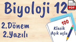 Biyoloji 12. Sınıf 2. Dönem 2. Yazılı MEB Senaryolara uygun (açık uçlu / klasik)