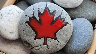 Maple Leaf - broken stone