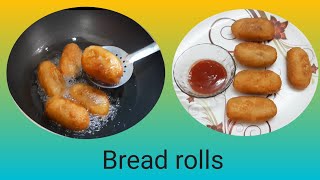 Bread roll recipe/aloo bread rolls/simple and quick bread roll recipe/bread rolls making in telugu