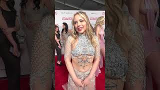 Porn star Anna Claire Clouds red carpet interview at the 2023 AVN Awards