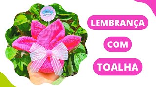 LEMBRANÇA COM TOALHA|FLOR DE TOALHA DE MÃO|FLOR DE LÓTUS