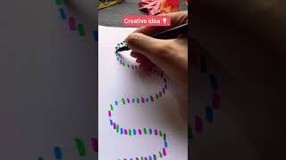 Easy creative drawing idea😱/easy drawing with brush pen/school project idea #shorts #viral #craft