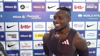 Ferdinand Omanyala Wins 100m at Memorial Van Damme (Non DL Race) [Interview]