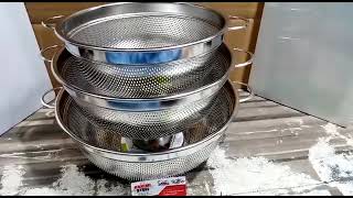 HAKIMI STEEL chawal chhanni steel crockery strainer hotel export wholesale