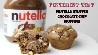 PINTEREST TEST: NUTELLA STUFFED CHOCOLATE CHIP MUFFINS