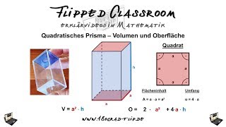 Quadratisches Prisma - Volumen und Oberfläche