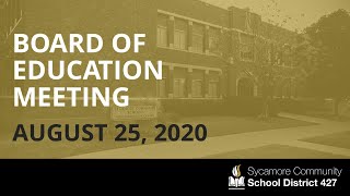 Board of Education Meeting - August 25, 2020