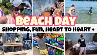 BEACH VLOG 2024 | SHOPPING, NEW BATHING SUIT, BEACH FUN + MORE | BUSY MOM DAY IN THE LIFE