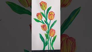 beautiful tulip flower painting/#shortsfeed #canvaspainting #art