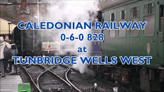 RD26565vid.  Caledonian Railway 828 at Tunbridge Wells West.