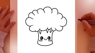 COMO DESENHAR UM BRÓCOLIS KAWAII - How to Draw Broccoli Easy