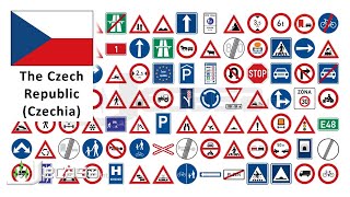 Traffic-Road Signs in the Czech Republic (Czechia, Prague, Brno, Ostrava, Plzeň, Liberec)