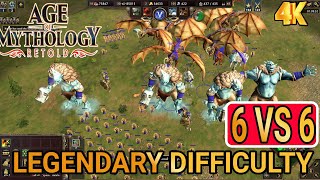 LEGENDARY DIFFICULTY (6 VS 6 ) - Age of Mythology Retold - 12P  (Epic Match) | Skirmish Gameplay