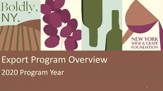 New York Wines Export Program 2020 Overview