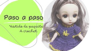 Como tejer vestido para munequita de 15 cm #amigurumiropa 🥰 👍