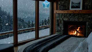 🌨️ Relaxing Blizzard with Fireplace Crackling | fall Asleep | Winter wonderland overcome all chaos