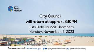 Santa Monica City Council Meeting November 13, 2023