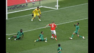 مباراة الافتتاح السعودية ~ روسيا ( 0 - 5 ) نتيجة قاسية كأس العالم 2018 وجنون رءوف خليف