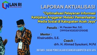 AKTUALISASI LATSAR CPNS - Bidang Anggaran BPKK Aceh Jaya