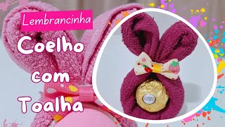 COELHO DE TOALHA|LEMBRANCINHA PARA A PÁSCOA COM TOALHA