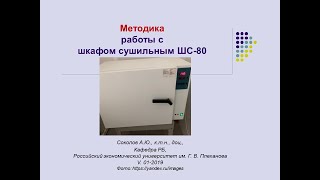 Методика работы с лабораторным сушильным шкафом (ШС 80).